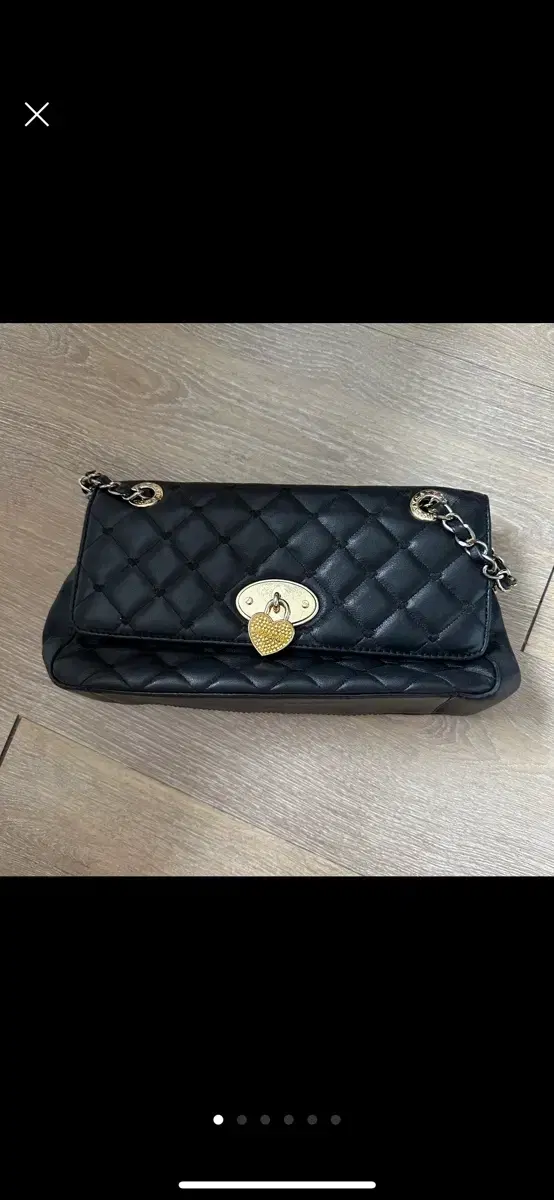 Lovecat Black Leather Chain Bag