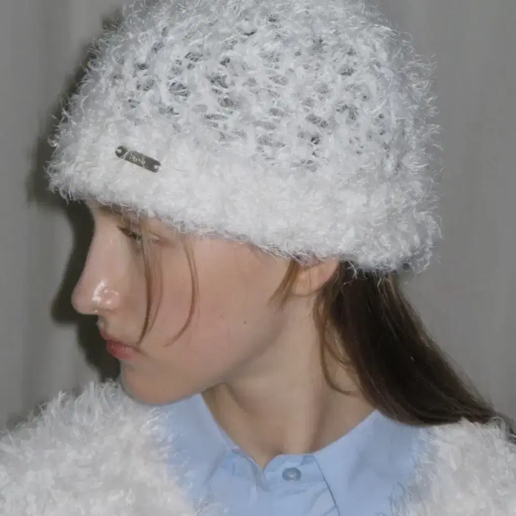 시눈 비니 HAIRY NET BEANIE (WHITE