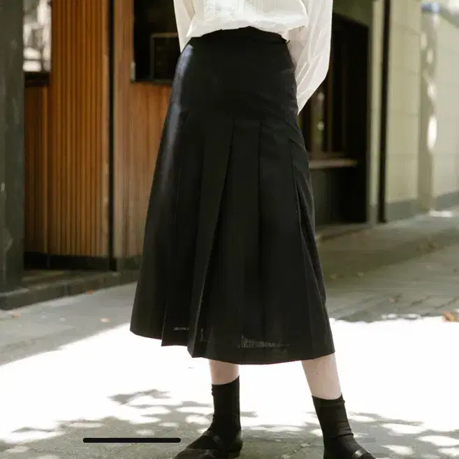 르니나 Lenina MARION woolen long skirt_navy