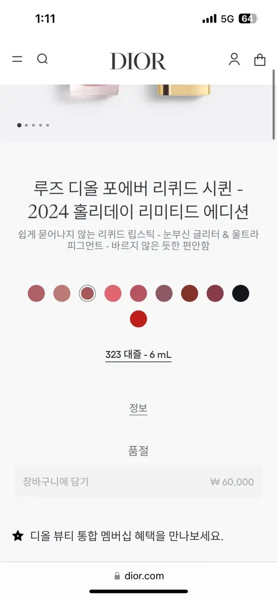 루즈디올 포에버 리퀴드 시퀸 323대즐