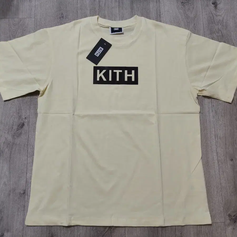 KITH 키스 beige yellow 베이지 색 반팔티 티 셔츠 XL