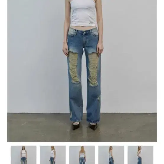 보헤미안서울 데미지 팬츠 damage wide denim pants