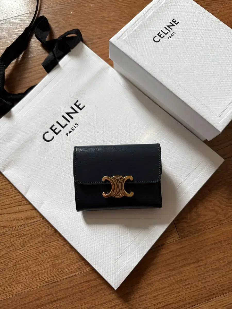 Seline Triomphe Coin Compact Wallet