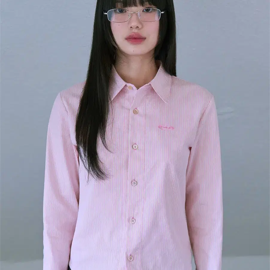 FAD 에프에이디 Crop Shirts Stripe Pink