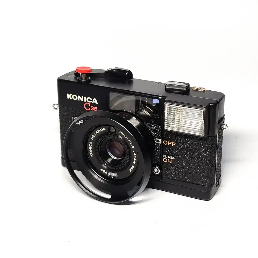 KONICA C35 EF. 필름카메라. 정상작동. 깨끗함.