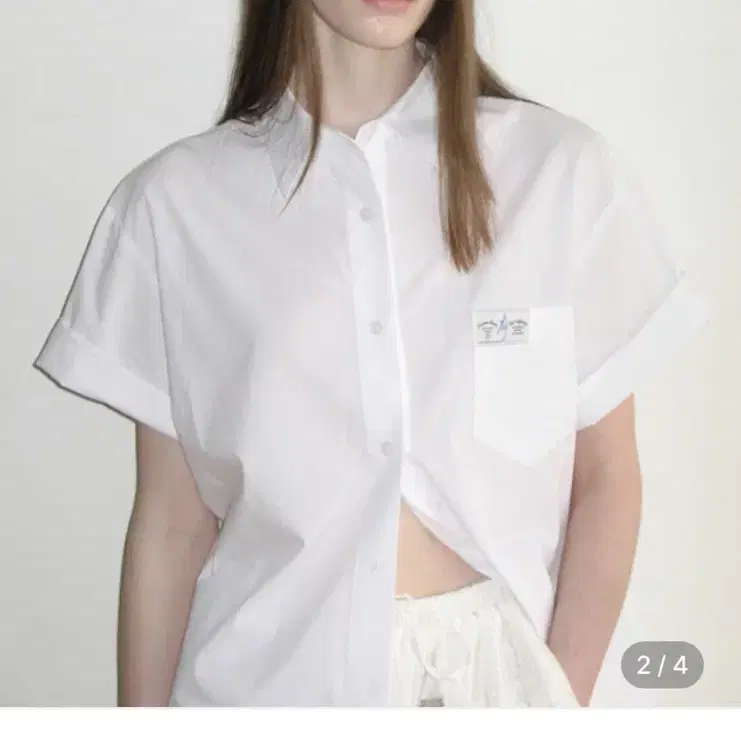 시눈 HALF SLEEVE COTTON SHIRT (WHITE)