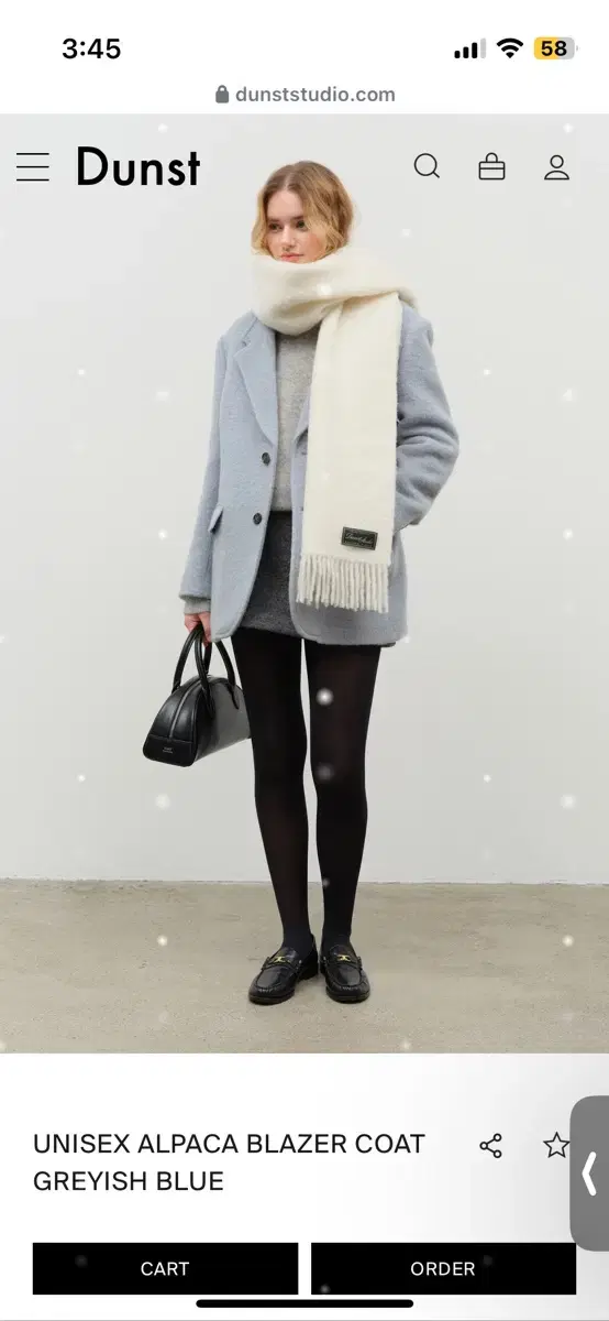 던스트 UNISEX ALPACA BLAZER COAT GREYISH