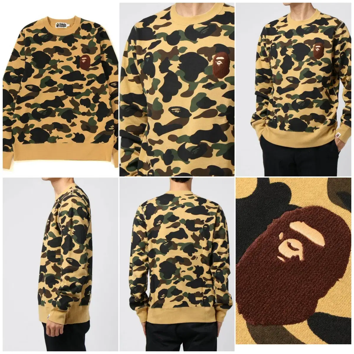 베이프 맨투맨 퍼스트 카모 에이프 헤드 크루넥 BAPE/ L