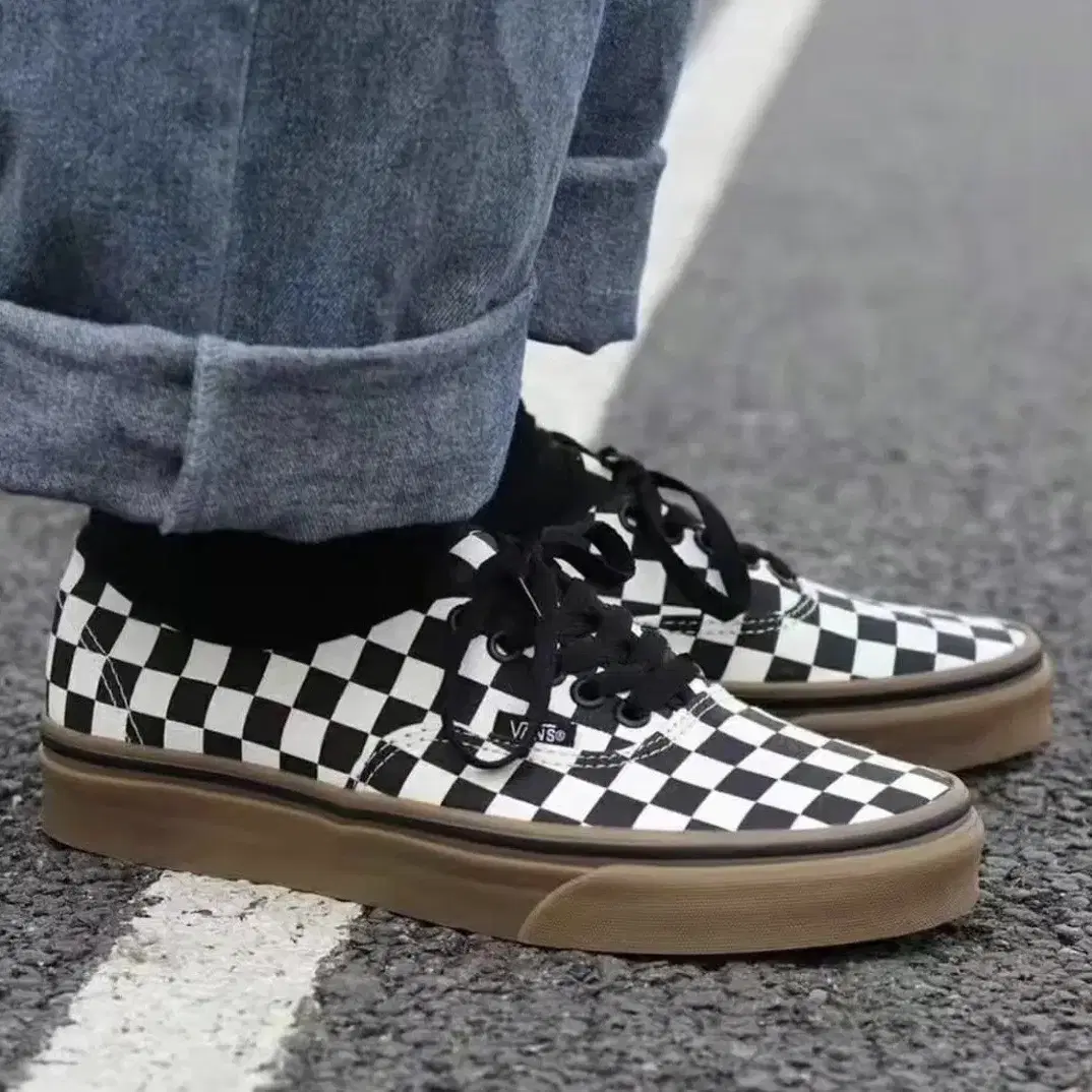 280) Vans 반스 어센틱 체커보드 검솔