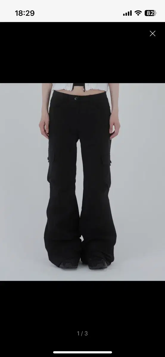 미세키서울 Pocket cargo bootscut pants BLACK