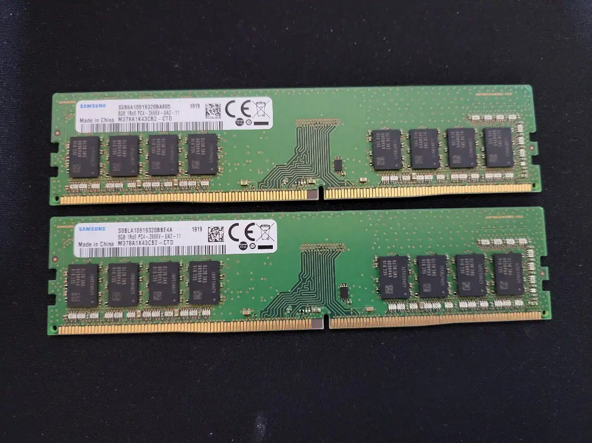 데스키탑 램 삼성 DDR4 2666v 16GB(8GB 2개)