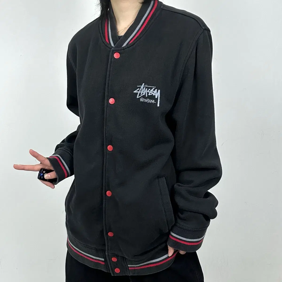 Stussy 스투시 인터네셔날 빅로고 코튼 자켓