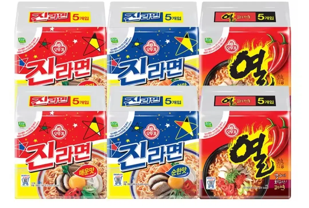 오뚜기라면30개 열라면10개 진라면순핫맛10개 매운맛10개 14490원