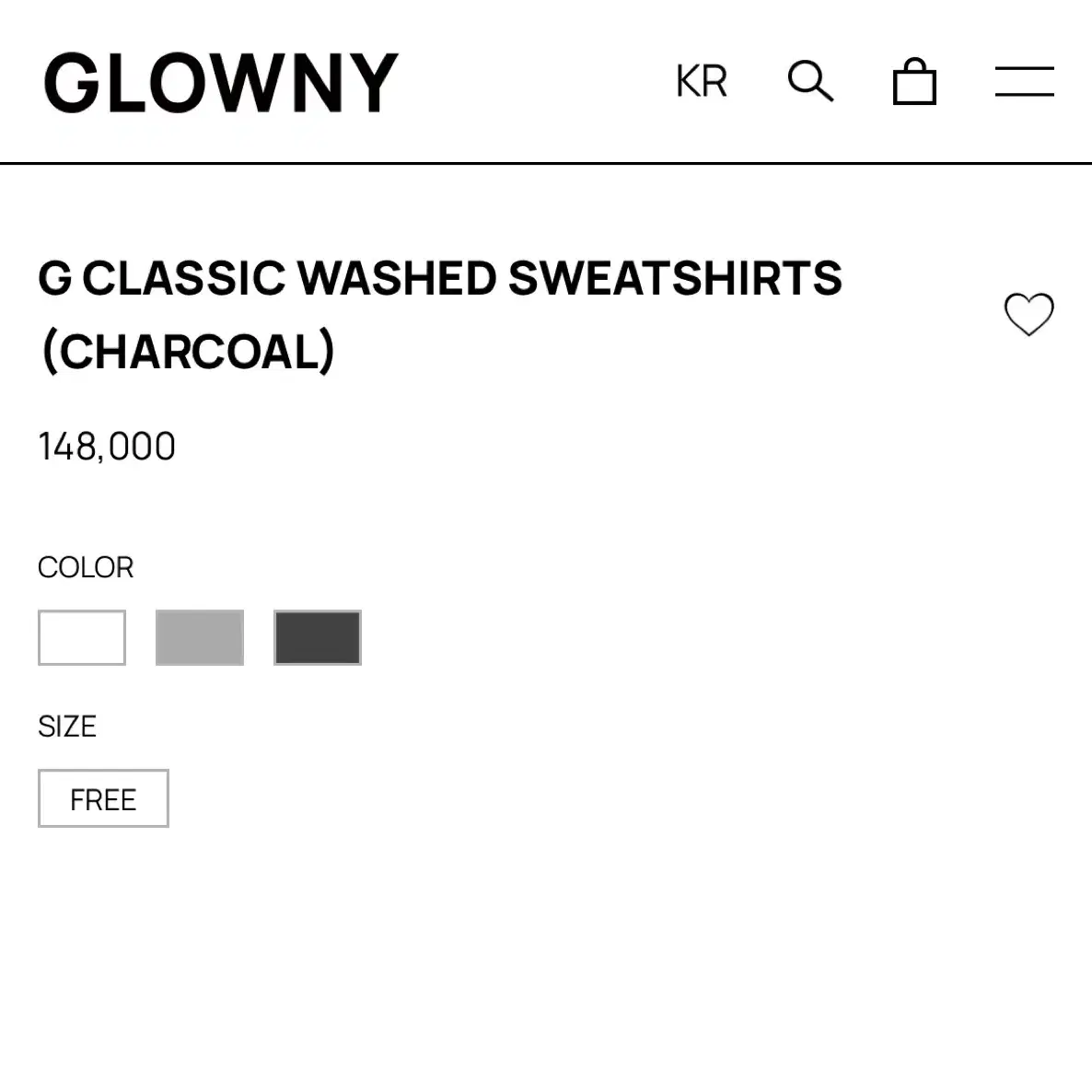 [새상품] Glowny sweatshirts charcoal (차콜)