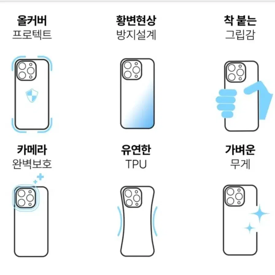 아이폰 16프로 투명 올에어 쉴드 휴대폰 케이스 2P