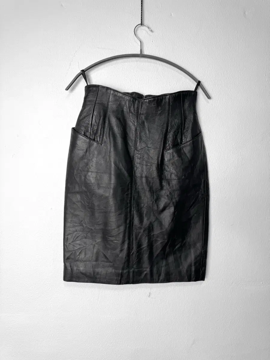 vintage sheepskin leather high skirt