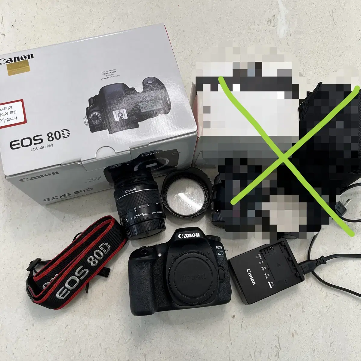 캐논 80d dslr 카메라 바디 + 18-55 렌즈킷(박스포함) 판매