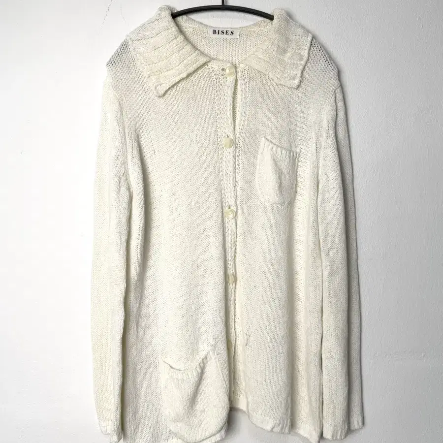 Japanese cream knit collar cardigan