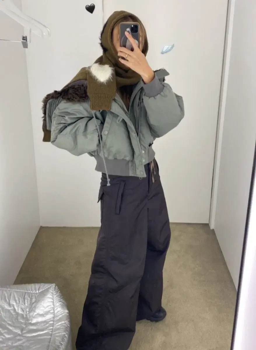 오픈와이와이 폭스 퍼 ma-1 openyy faux fur zipper