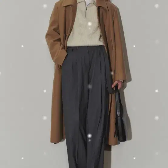 던스트 남녀공용 카멜색 겨울 맥코트 UNISEX OVERSIZED MAC