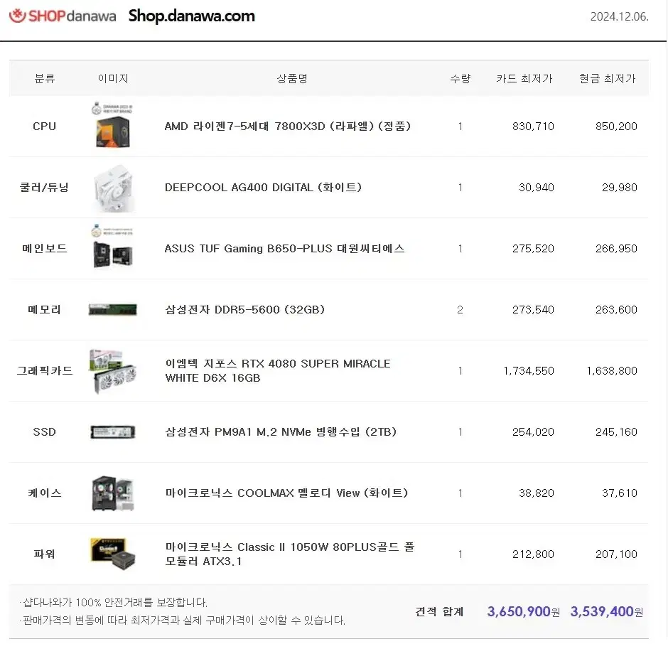 7800x3d rtx4080super 고사양 컴퓨터 팝니다