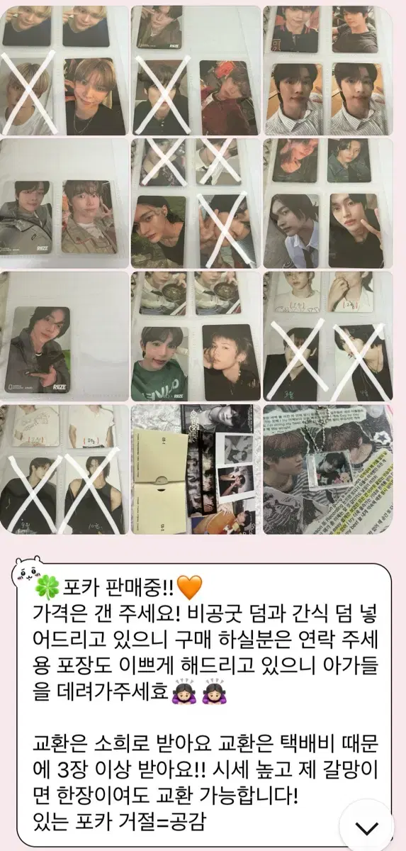 라이즈 전맴 포카 판매 원빈 은석 성찬 쇼타로