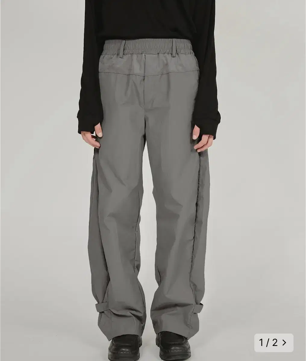 플레어업 Wide Split Pants - Dark Gray 1