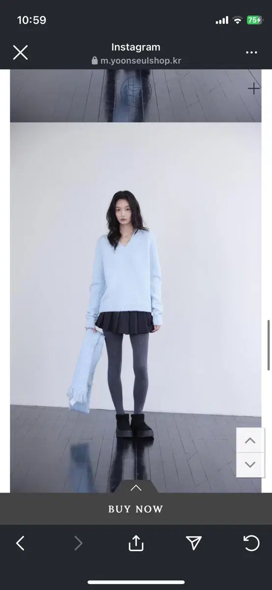 윤슬샵 melange alpaca knit (iceblue)