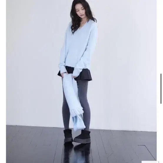 윤슬샵 melange alpaca knit (iceblue)