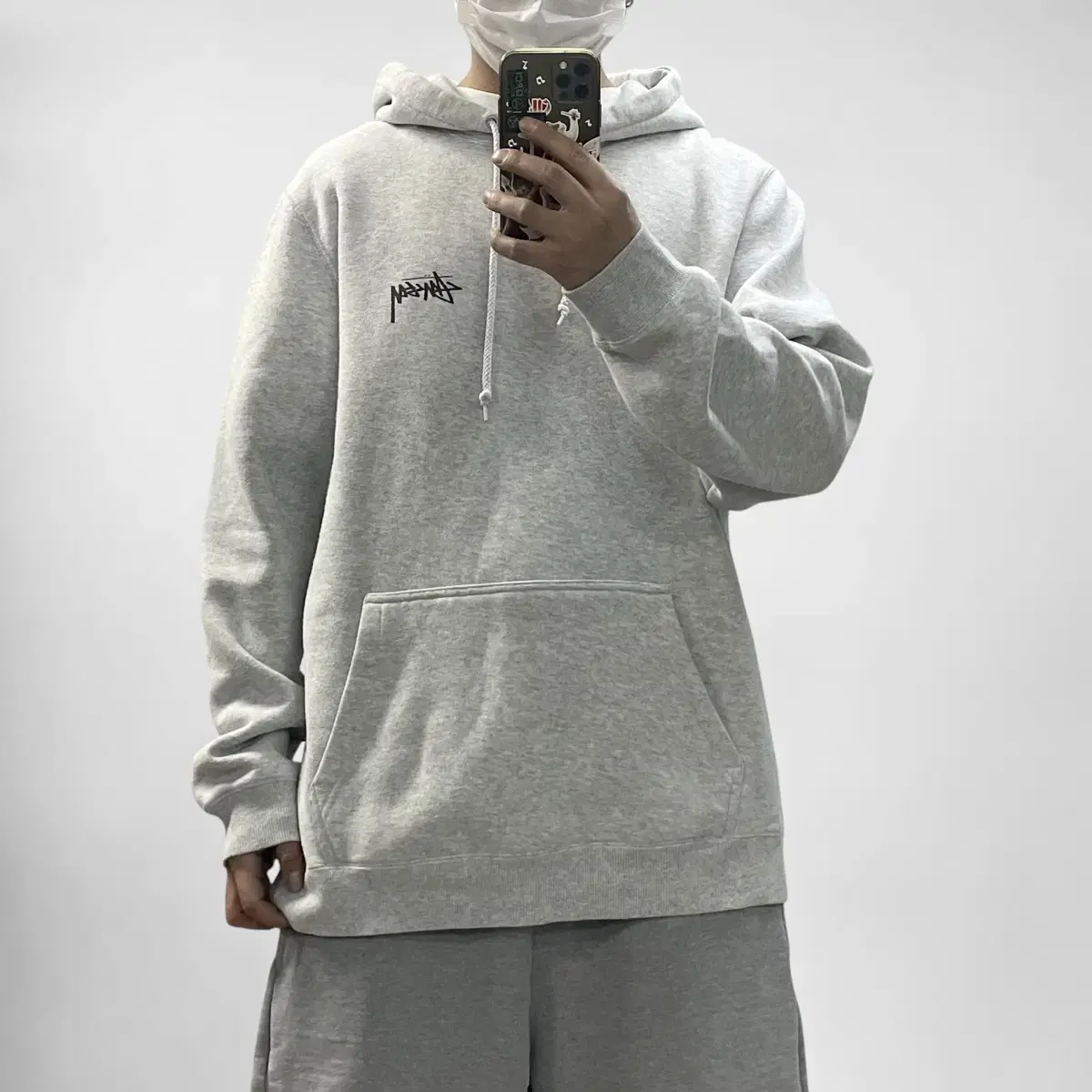 스투시 Stussy 미스틱 8볼 프린팅 후드티 그레이