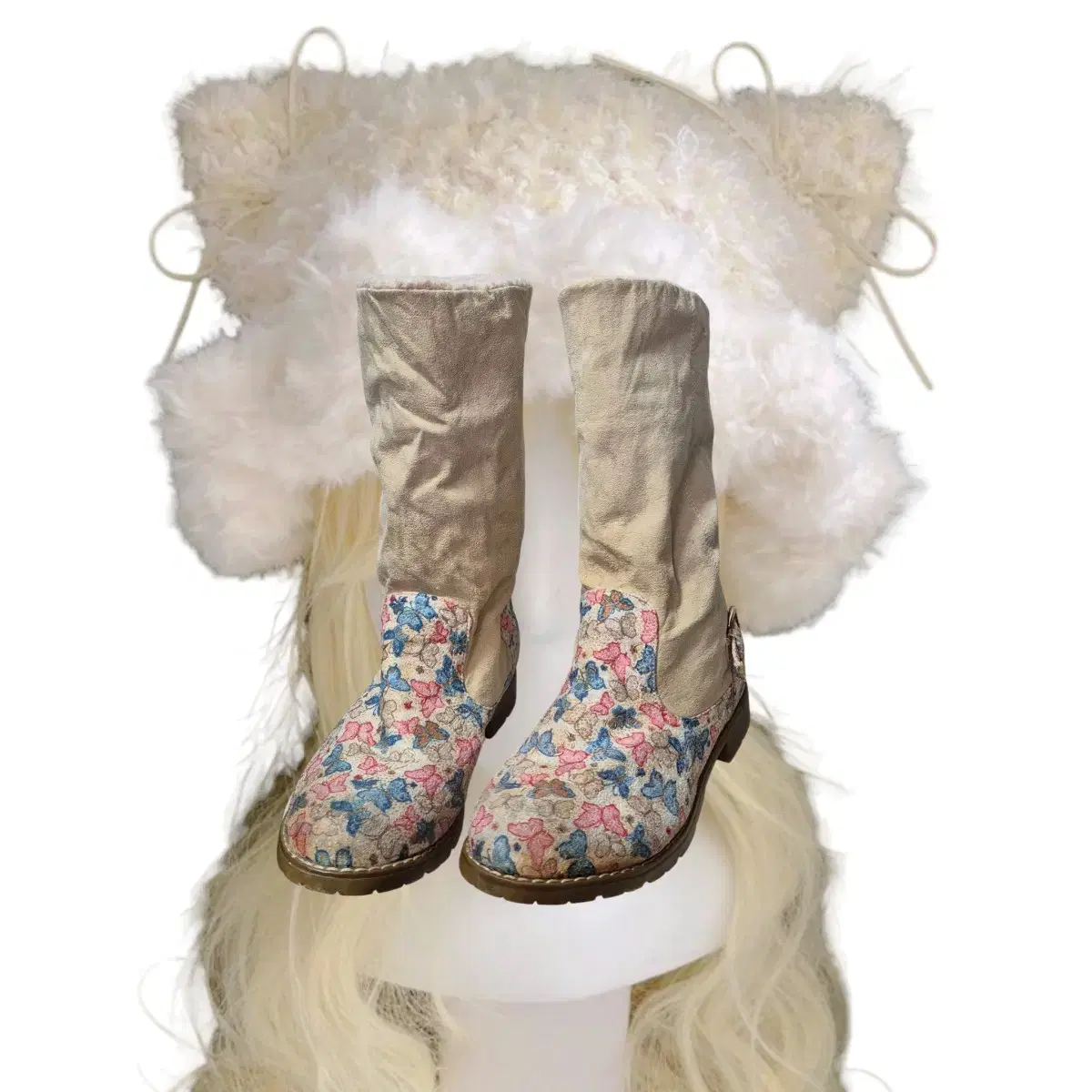 Vintage Butterfly Fairy Fur Boots