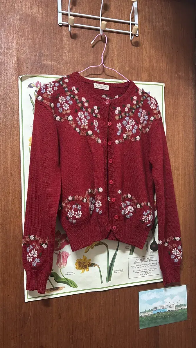 Mori Christmas Embroidered Cardigan Kamome EarthVintage Cameo