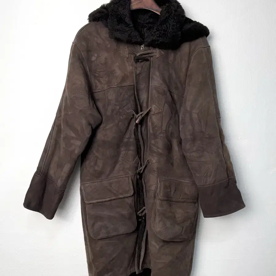 80-90s lambskin shearling duffle coat