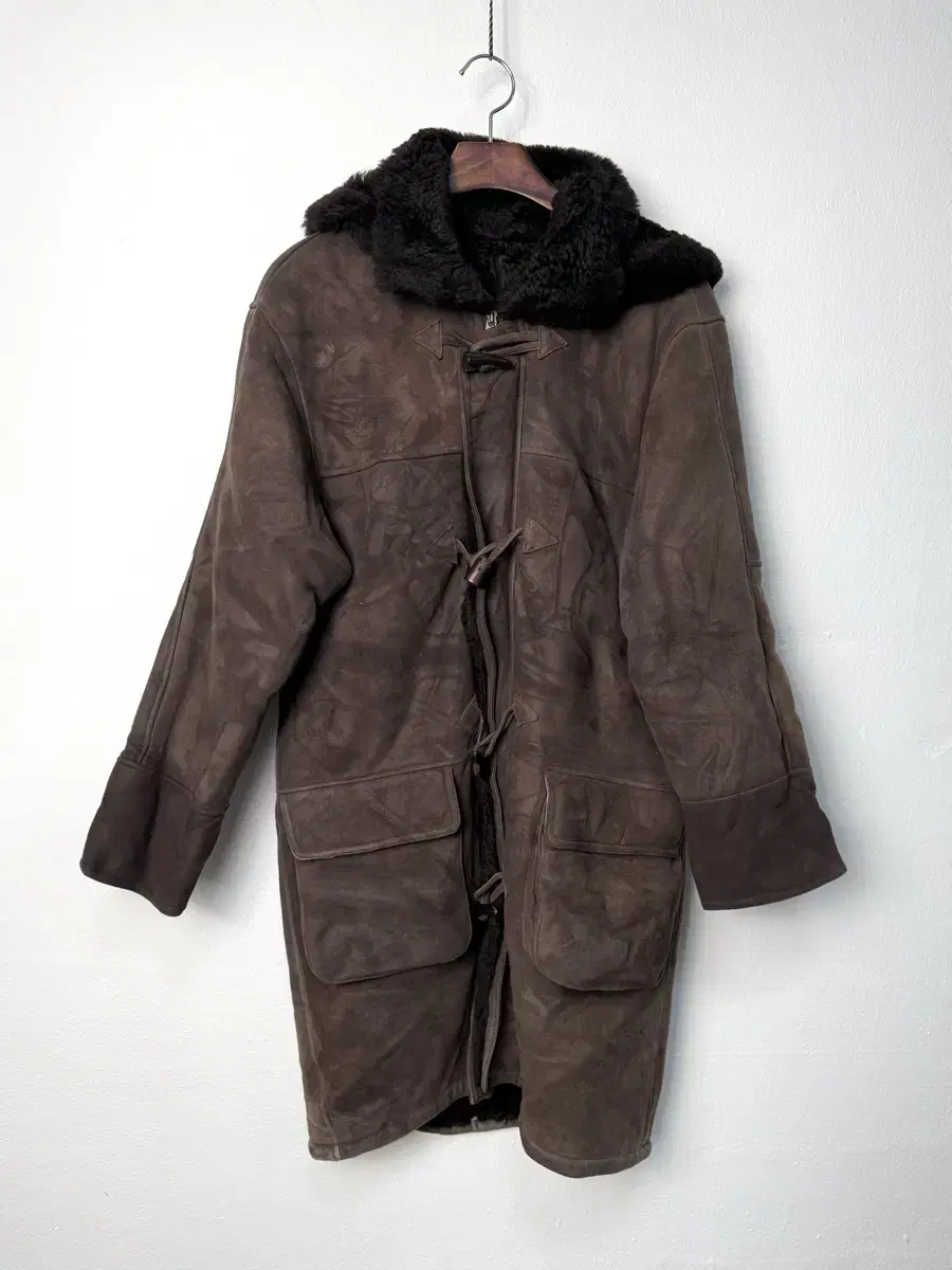 80-90s lambskin shearling duffle coat