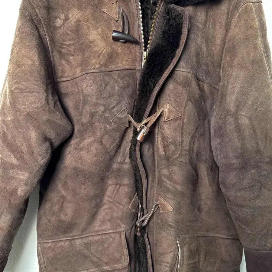 80-90s lambskin shearling duffle coat