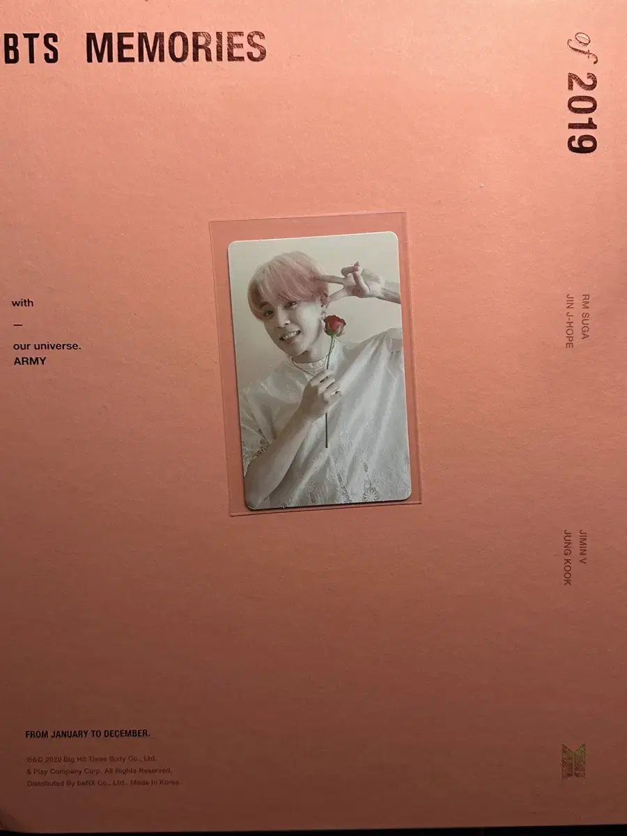 BTS jimin 2019 memories dvd photocard photocard bangtan