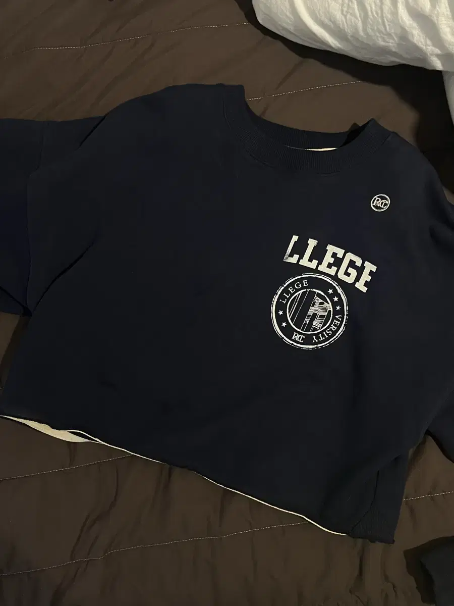 렉토 llege series crop sweat 네이비 크롭 맨투맨