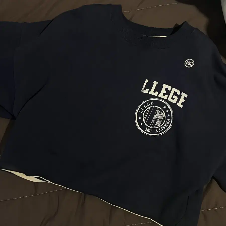 렉토 llege series crop sweat 네이비 크롭 맨투맨