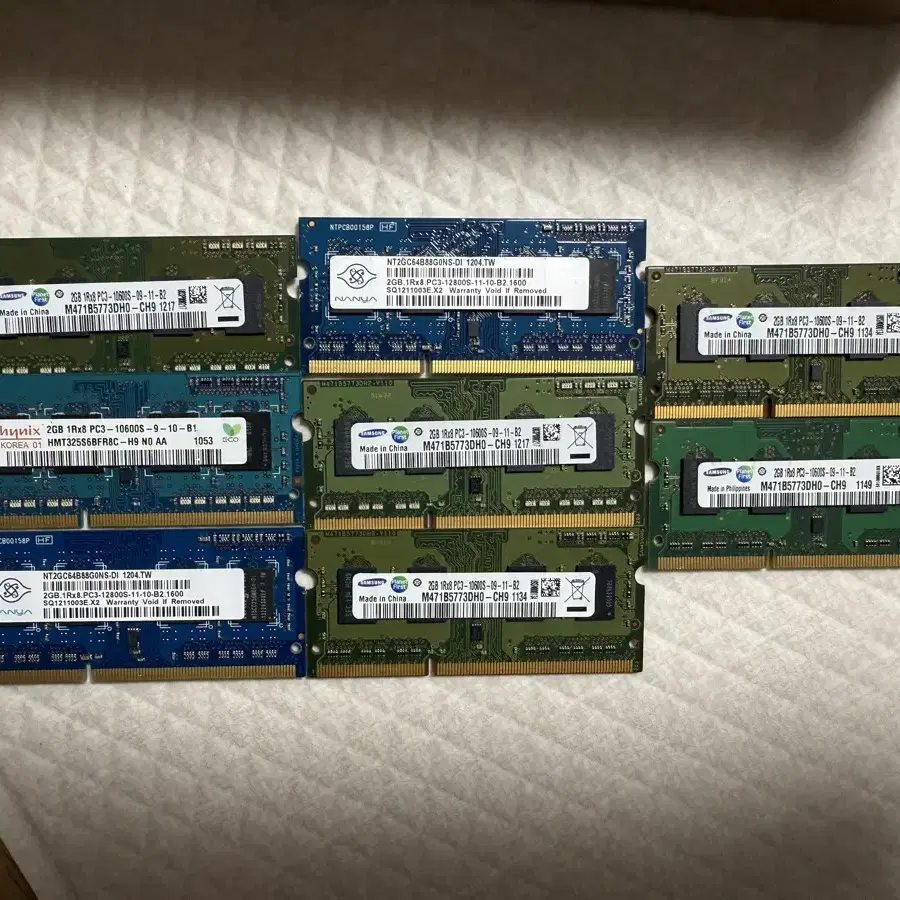 ddr3 2gb 노트북용 8개 일괄