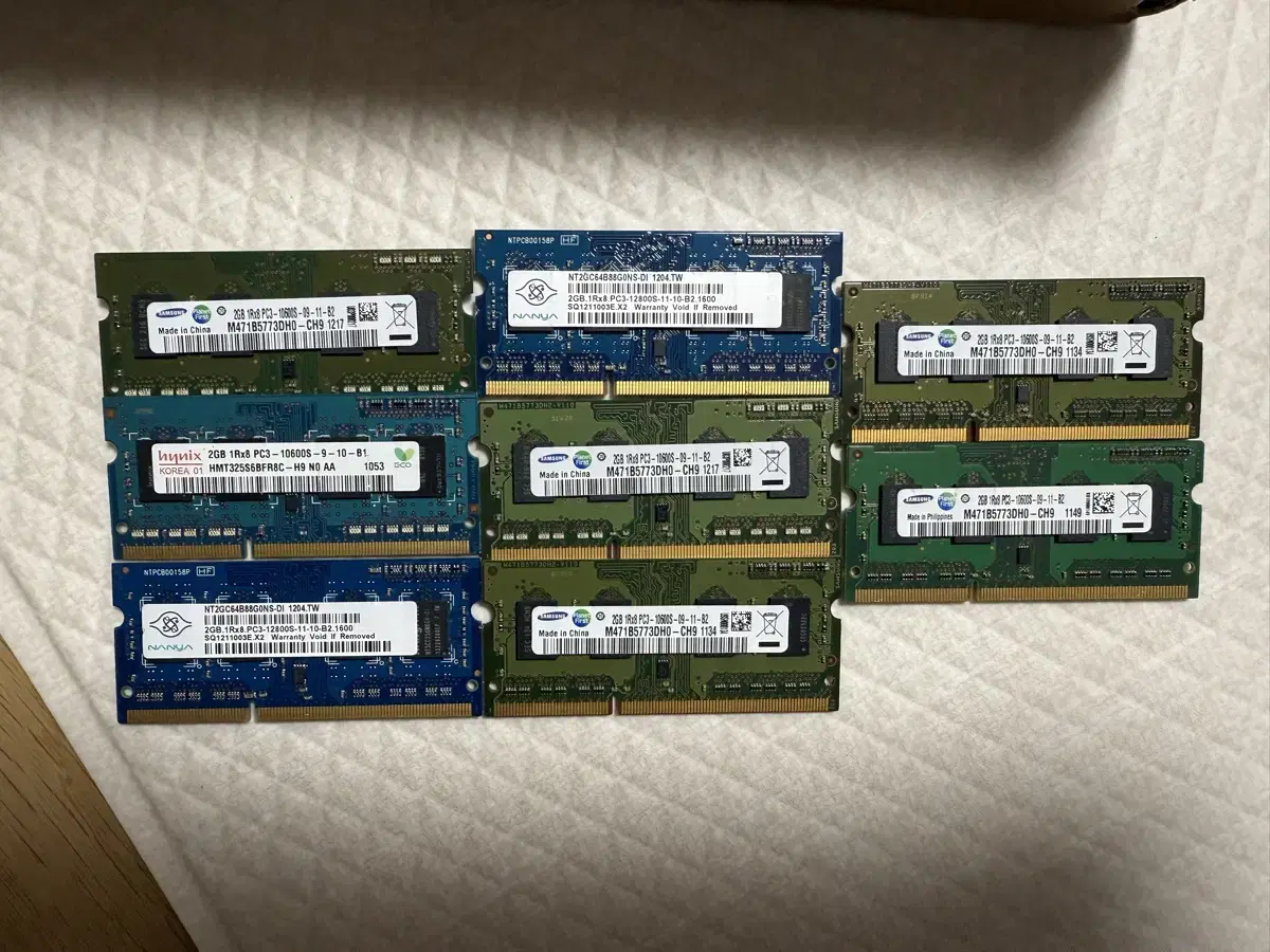 ddr3 2gb 노트북용 8개 일괄