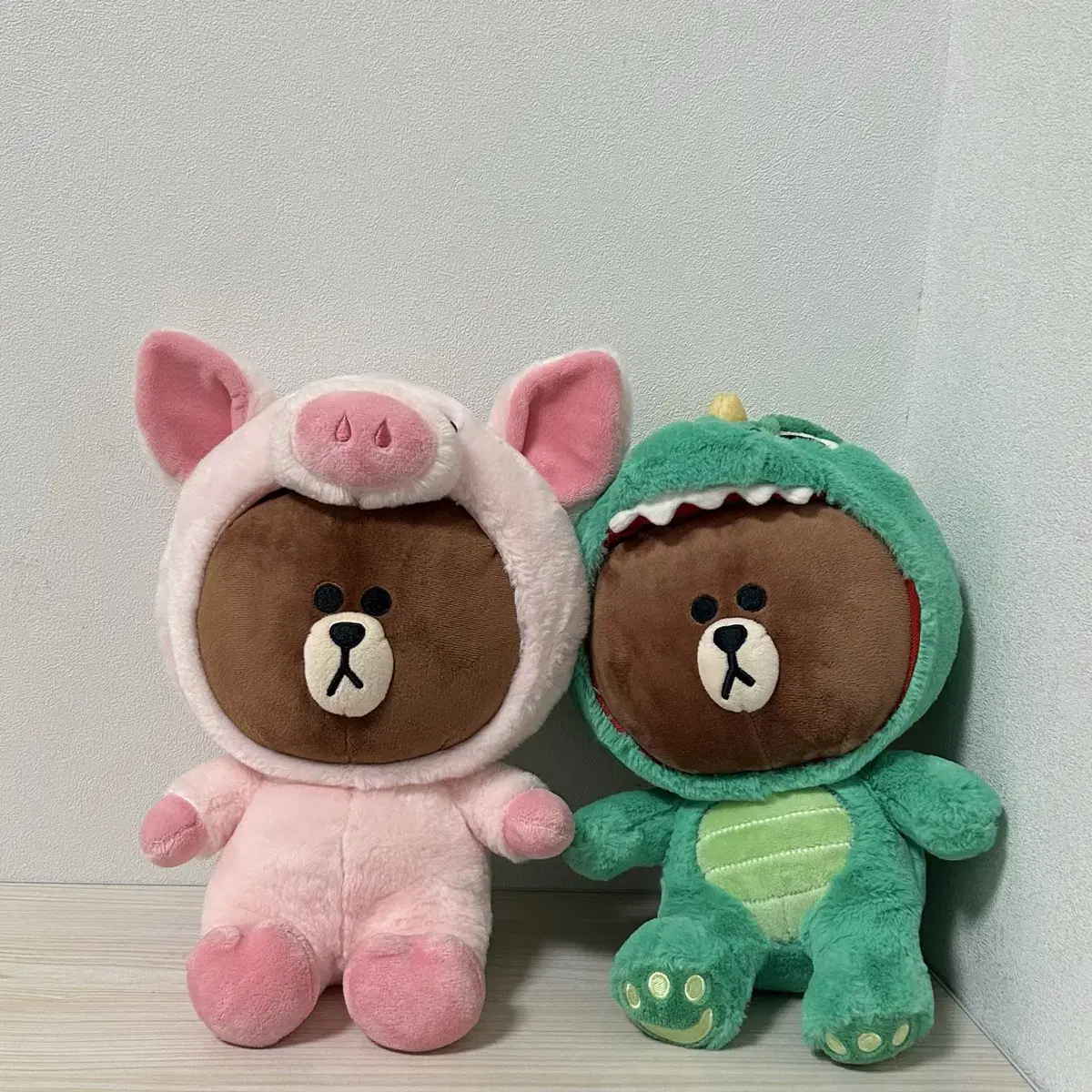 라인프렌즈 피기브라운&다이노브라운 인형 25cm 일괄