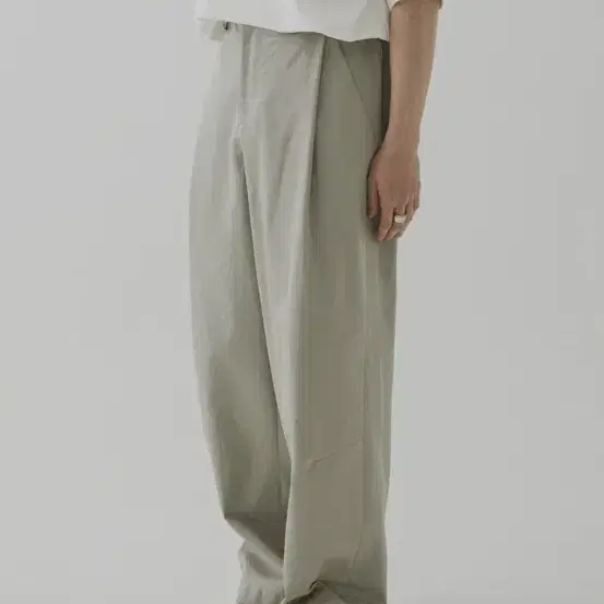 주앙옴므/PLEATED WIDE COTTON PANTS/SAGE/ M