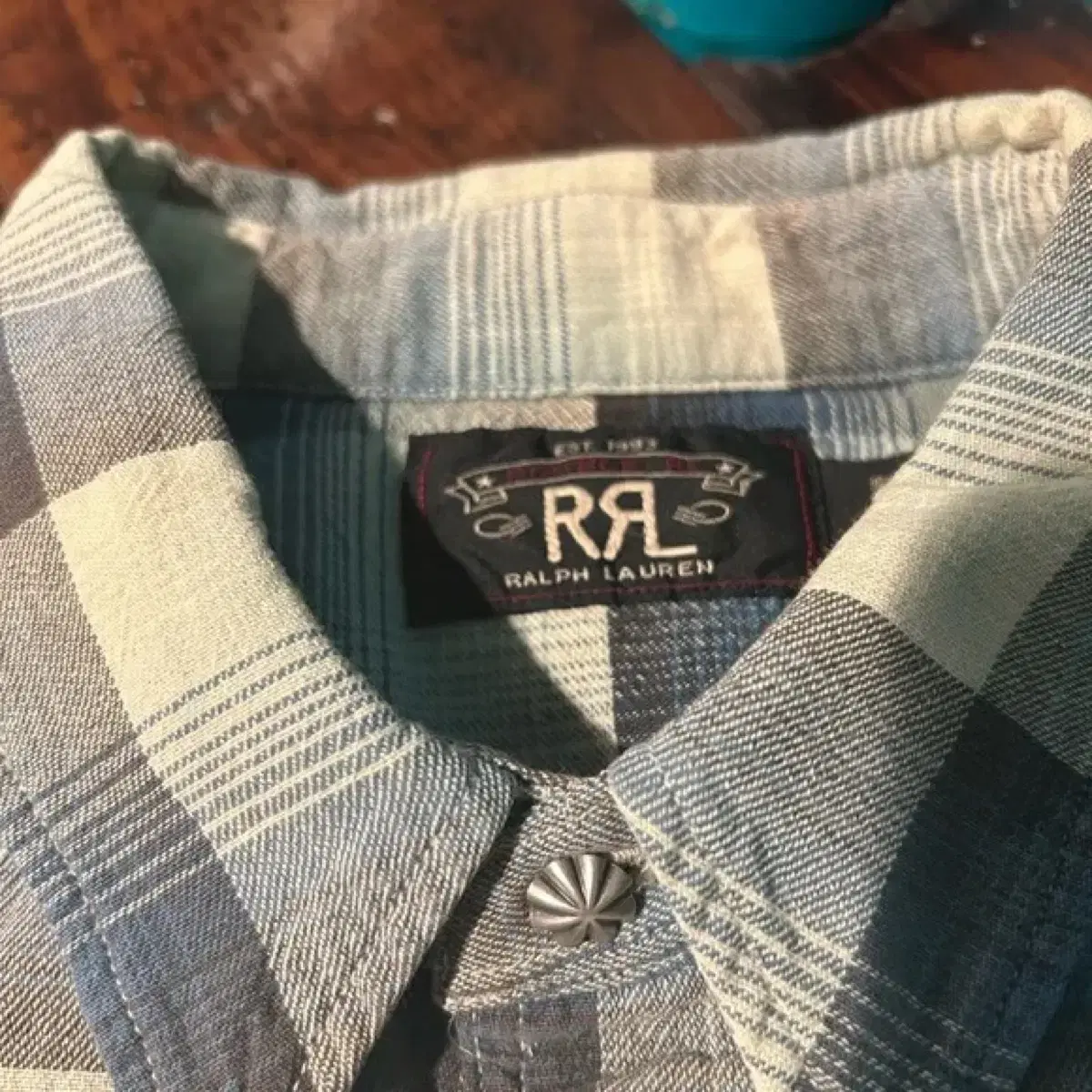 RRL 슬림핏 웨스턴 플래드 체크 셔츠 M (더블알엘 김원중)