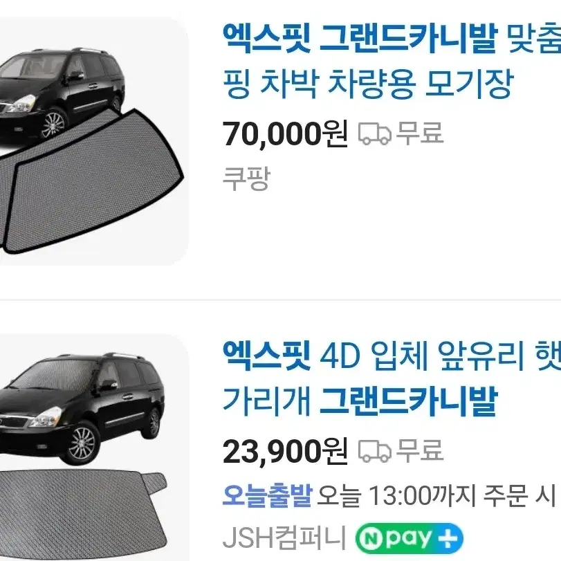 그랜드카니발 4D 입체 햇빛가리개 / 모기장