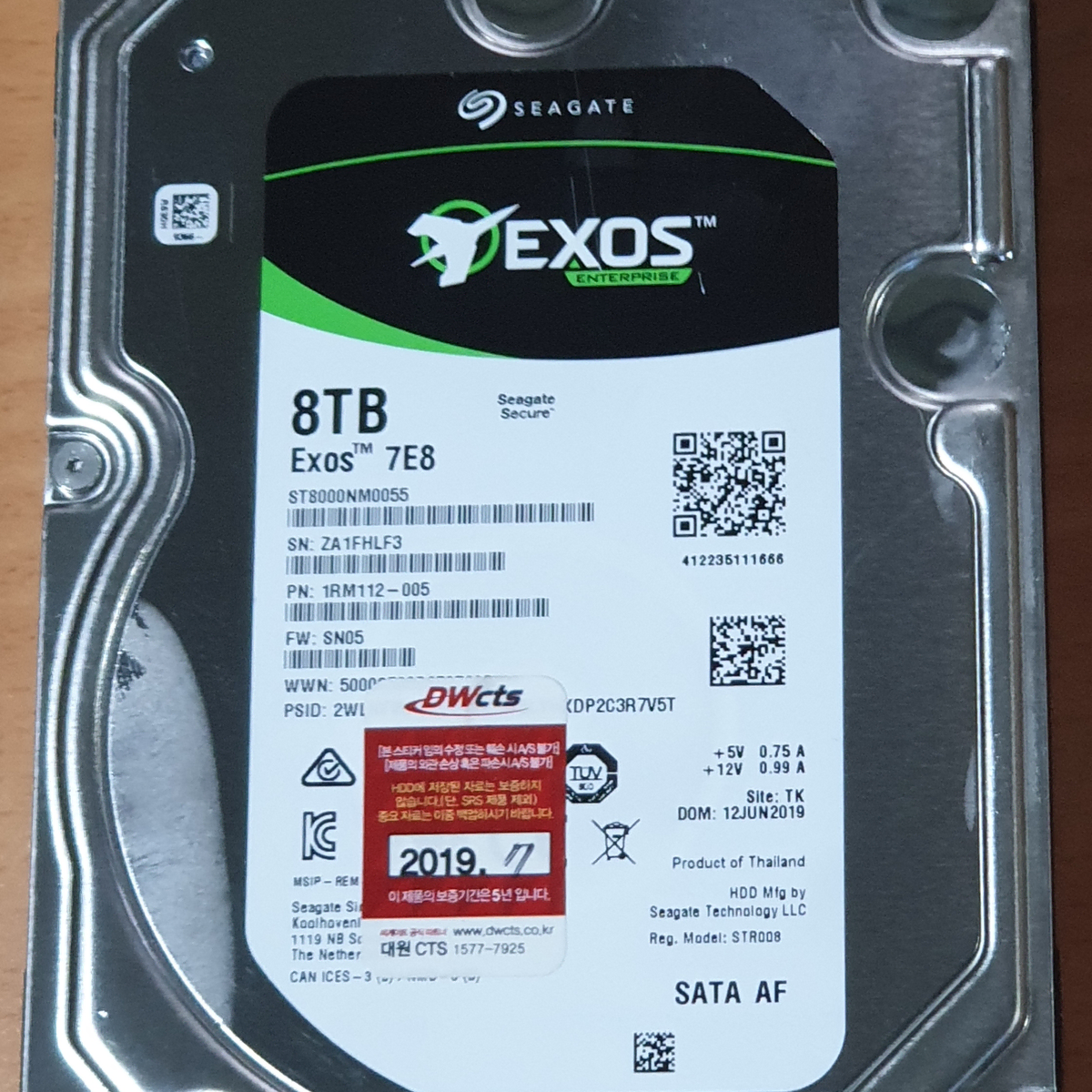 [중고]SEAGATE 8TB EXOS 하드디스크  ST8000NM0055