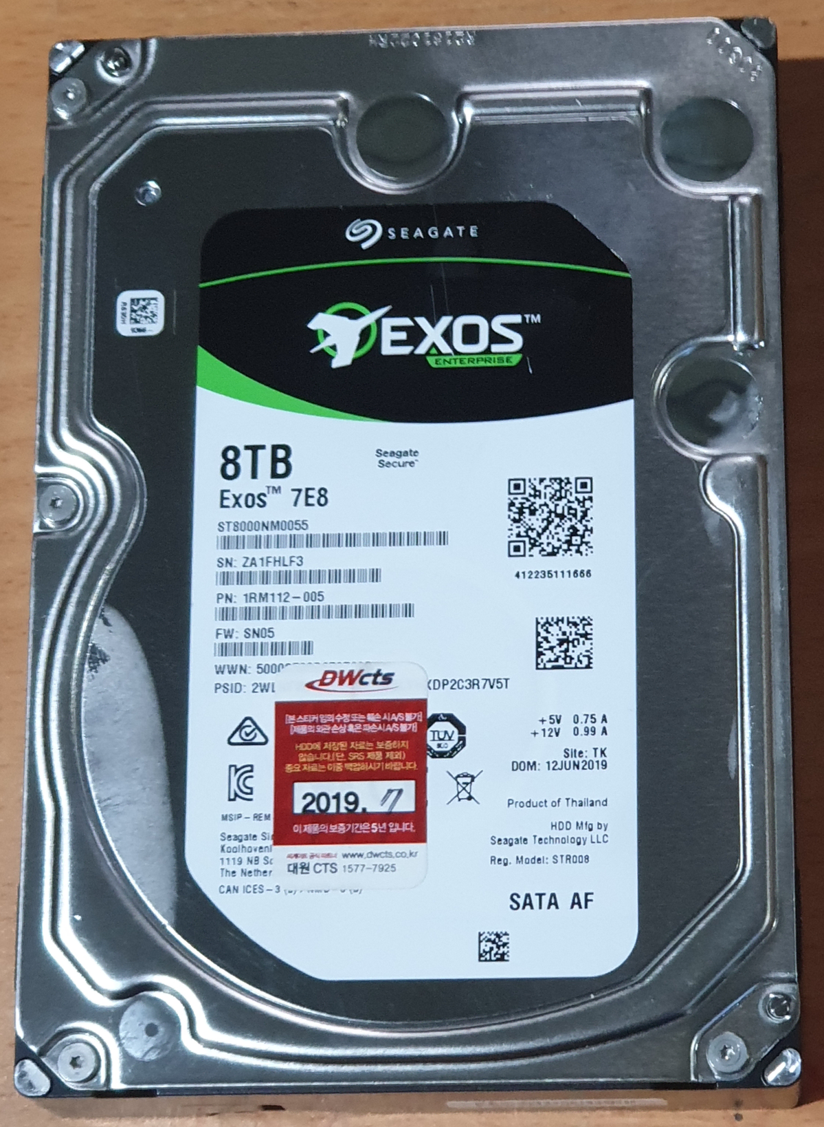 [중고]SEAGATE 8TB EXOS 하드디스크  ST8000NM0055