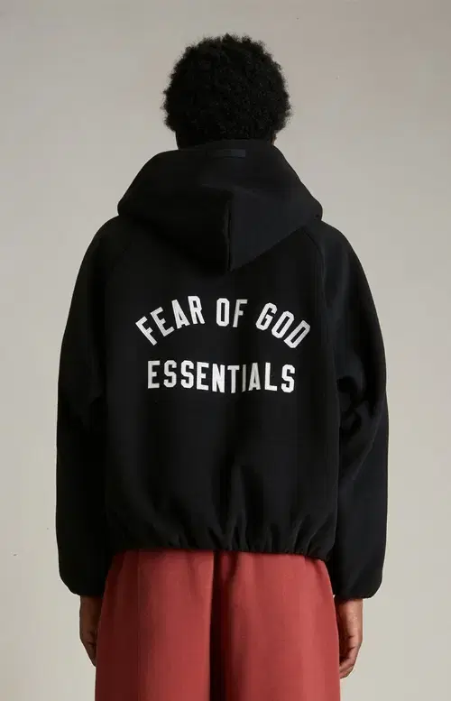 (S) Pierre of God Essential Brushed Yarn Bomber Hooded Jacket