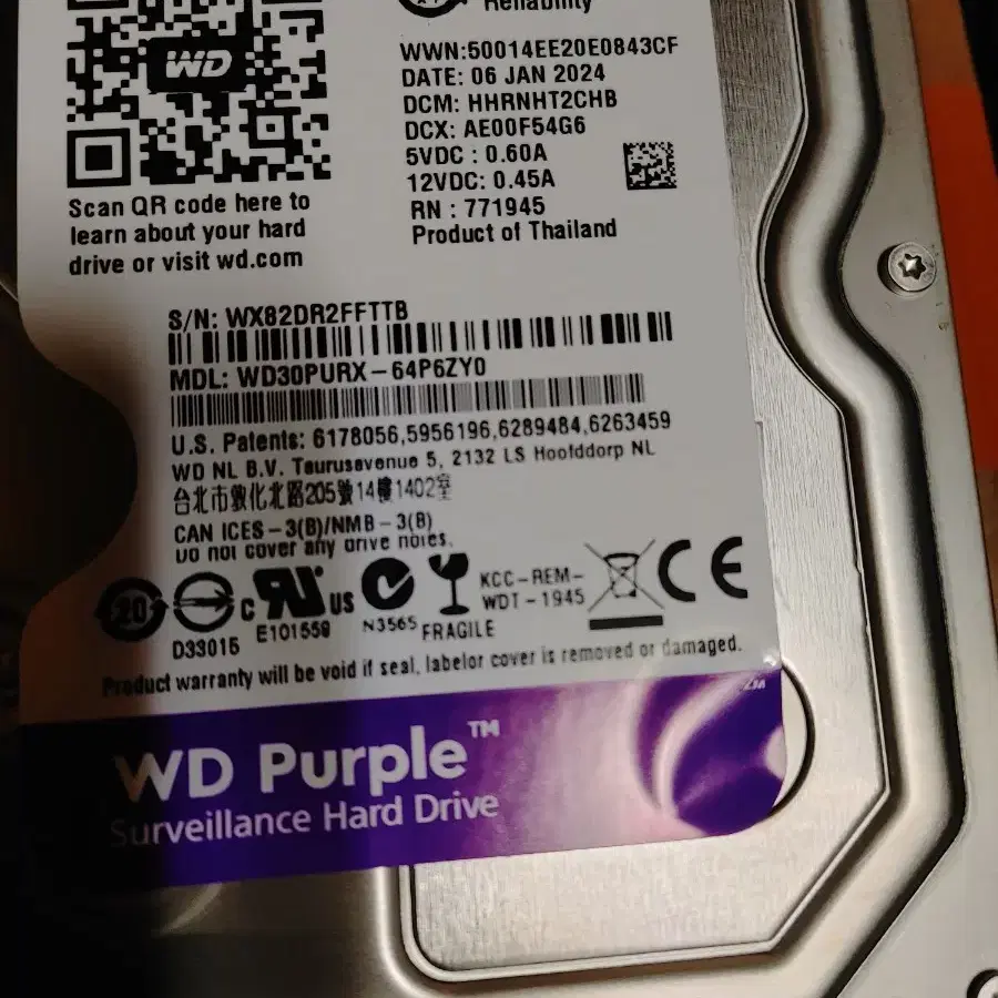 wd purple 3tb hdd