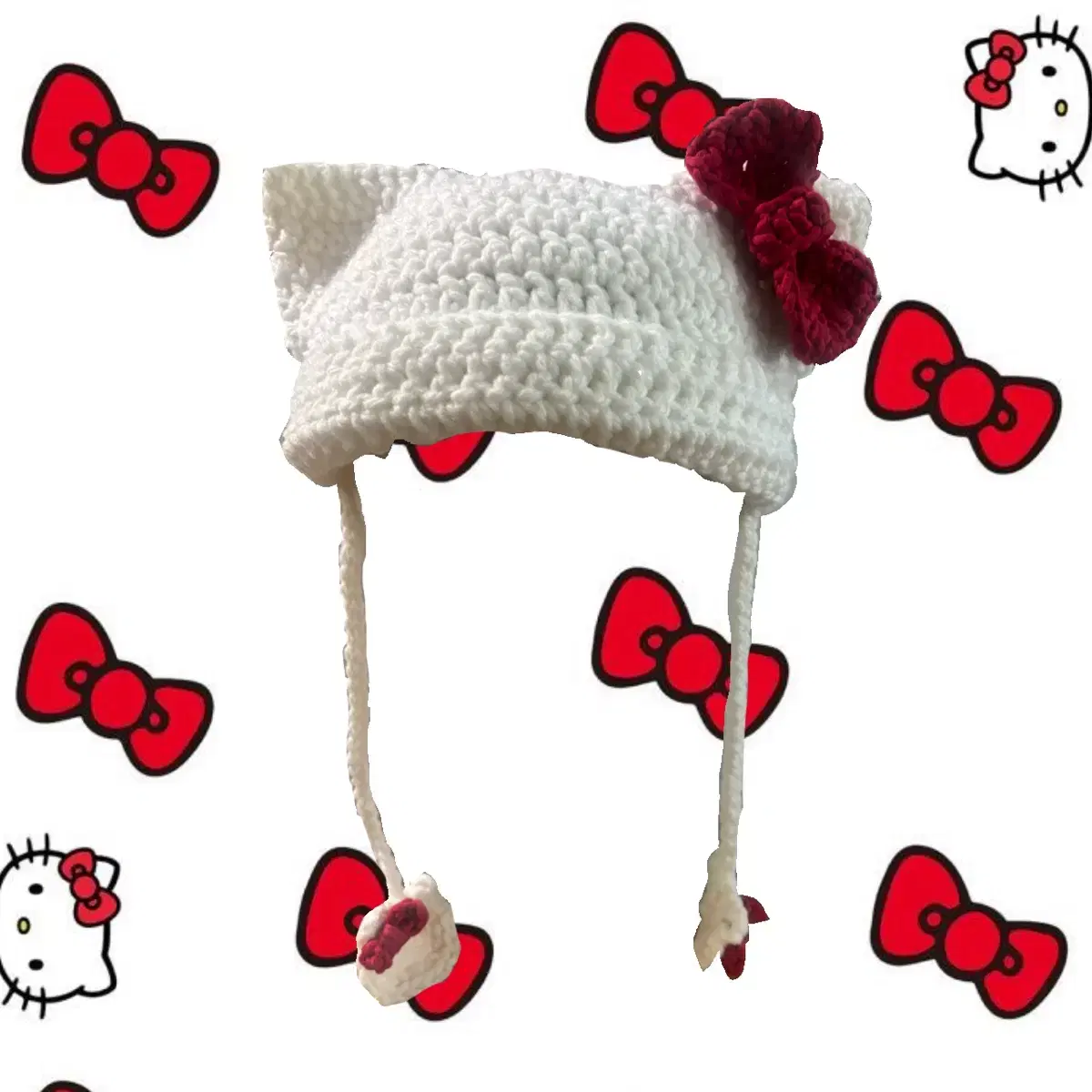 Hand Knitting San Rio Hello Kitty Hat