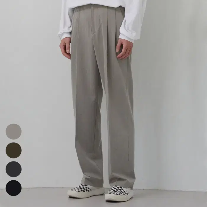 주앙옴므 2 PLEATS WIDE BAND TROUSER 세이지